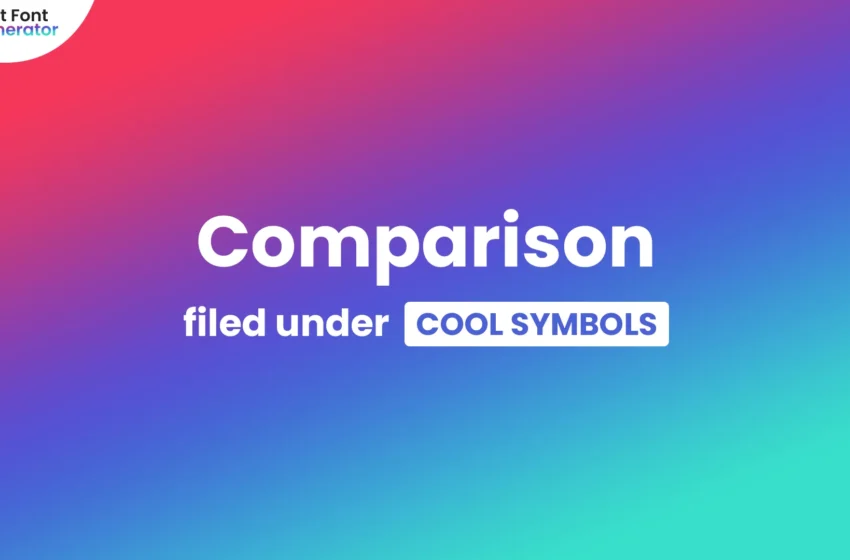 Comparison Symbols