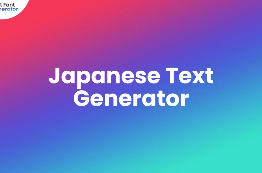  Japanese Text Generator